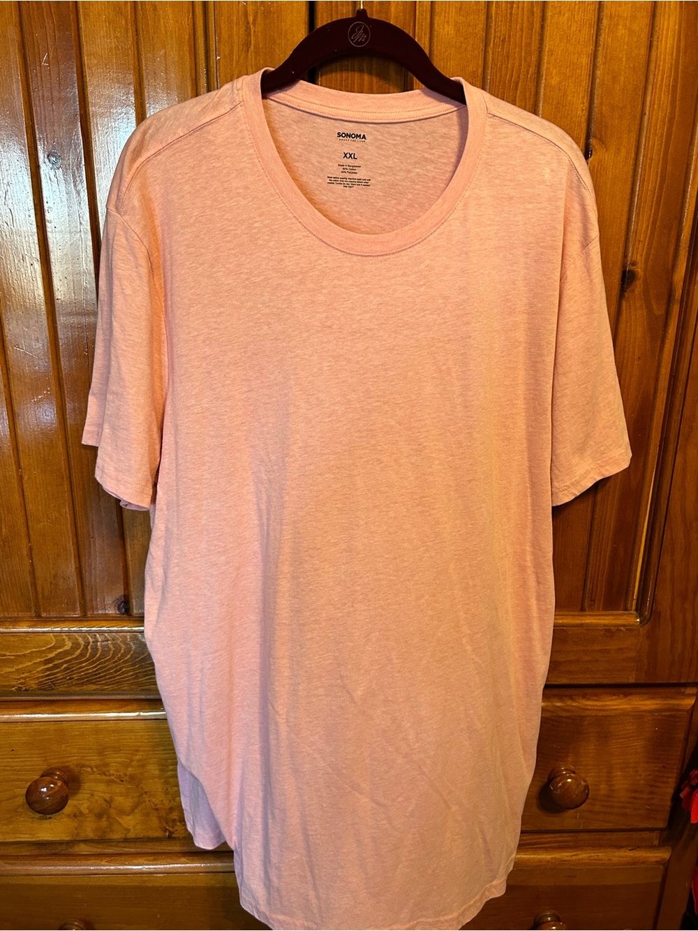 Sonoma Men's Short Sleeve Crew Tee in Light Pink